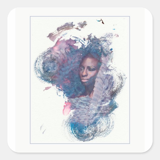 Mädchen aus Afrika Quadratischer Aufkleber (Vorderseite)