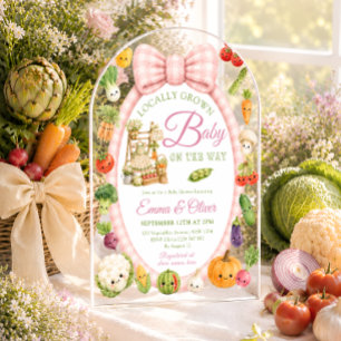 Mädchen aus der Region Baby Shower Acryleinladungen