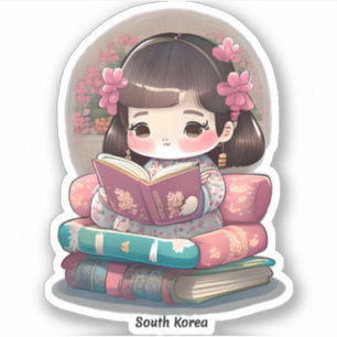 Mädchen aus der Welt Lesung - Südkorea Aufkleber