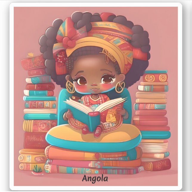 Mädchen aus der Welt Lesungen - Angola Aufkleber (Vorderseite)