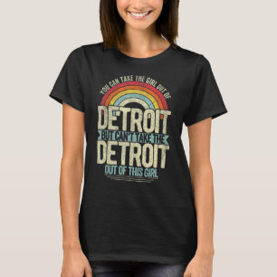 Mädchen aus Detroit Michigan Heimatort Zuhause Det T-Shirt