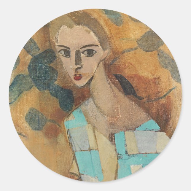 Mädchen aus Eydtkuhne, H.Schjerfbeck Runder Aufkleber (Vorderseite)