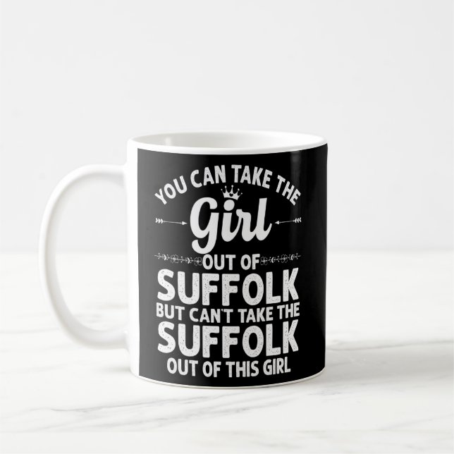 Mädchen aus Suffolk Va Virginia Funny Zuhause Root Kaffeetasse (Links)