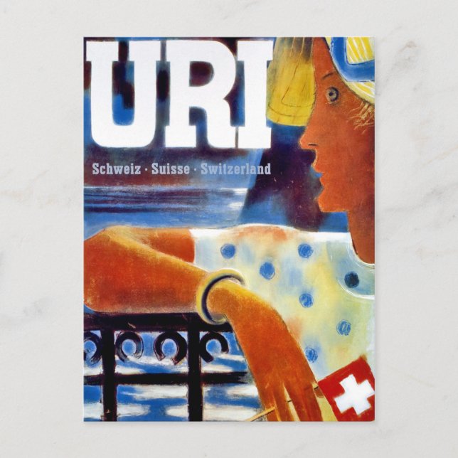 Mädchen aus Uri, Schweiz. Vintage Postkarte (Vorderseite)