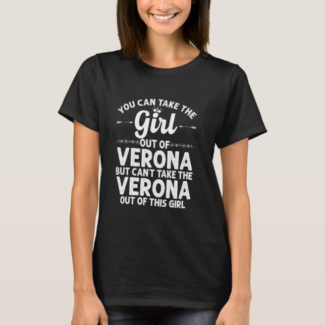 Mädchen aus Verona Wi Wisconsin Funny Zuhause Root T-Shirt (Vorderseite)