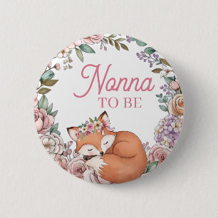 Mädchen-Baby-Party Bald Nonna Wald-Fuchs Button