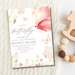 Mädchen-Baby-Party Boho-Floral-Schmetterlingsgarte Einladung