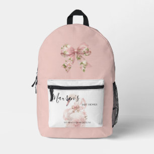 Mädchen-Baby-Party mit rosa Schleife Bedruckter Rucksack