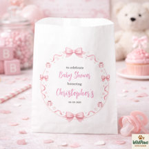 Mädchen-Baby-Party mit rosa Schleife – Eine süße u
