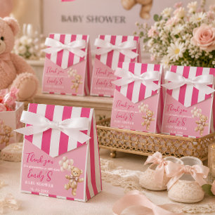 Mädchen-Baby-Party mit rosa Teddybär Geschenkschachtel