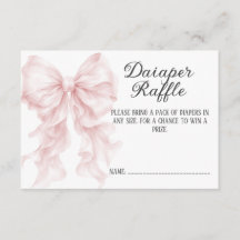Mädchen-Baby-Party-Windel-Raffle mit rosa Schleife