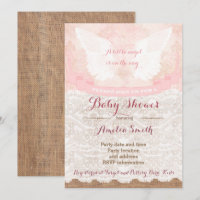 Mädchen Babydusche einlädt, rosa Engel Babydusche