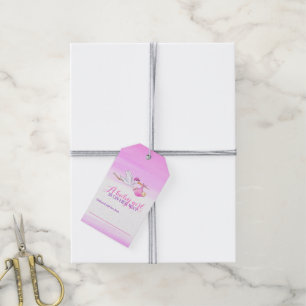 Mädchen-Babypartyanzeigen-Geschenkumbauten des Geschenkanhänger