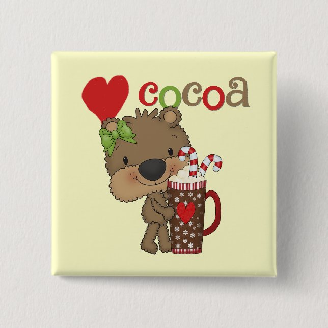 Mädchen-Bärn-Kakao-Liebe Button (Vorderseite)
