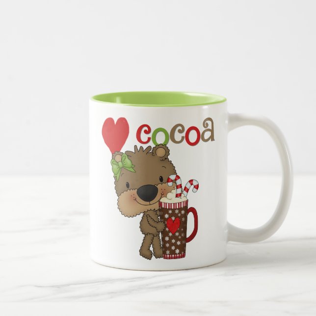 Mädchen-Bärn-Kakao-Liebe Zweifarbige Tasse (Rechts)