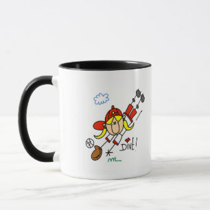 Mädchen Baseball Eintauchen in Home T-Shirts und G Tasse