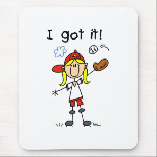 Mädchen Baseball Ich habs Mousepad