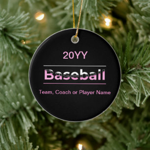 Mädchen-Baseball - Rosa geometrische Typografie Keramik Ornament