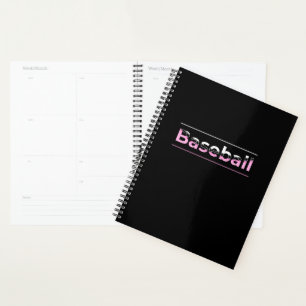 Mädchen-Baseball - Rosa geometrische Typografie Planer