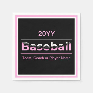 Mädchen-Baseball - Rosa geometrische Typografie Serviette
