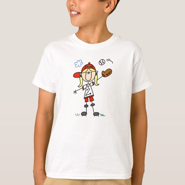 Mädchen-Baseball-Spieler-anziehendes Shirt (Vorderseite)