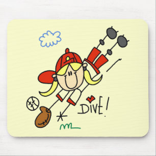 Mädchen Baseball T-Shirts und Geschenke Mousepad