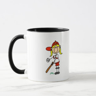 Mädchen Baseballspieler T-Shirts am Schlag Tasse