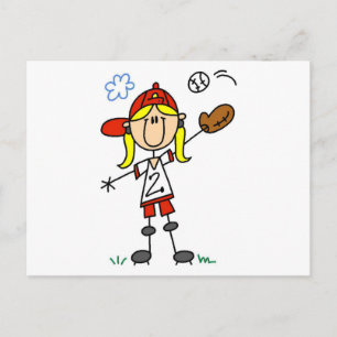 Mädchen Baseballspieler T-Shirts und Geschenke Postkarte