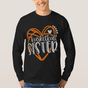 Mädchen Basketball Schwester Herz bekümmert T-Shirt