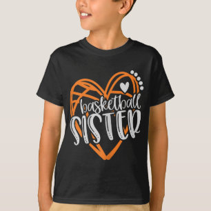 Mädchen Basketball Schwester Herz bekümmert T-Shirt