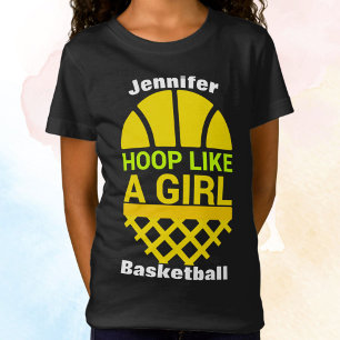 Mädchen Basketball Werfen Wie Ein Mädchen T-Shirt