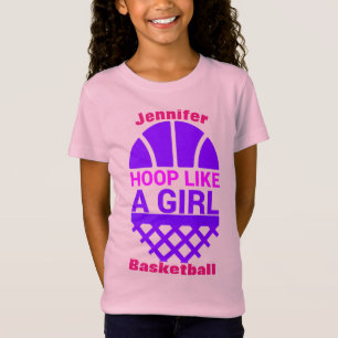 Mädchen Basketball Werfen Wie Ein Mädchen T-Shirt