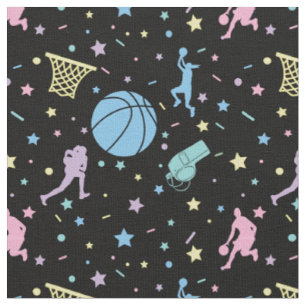 Mädchen-Basketballspielerinnen - Sterne-Muster Stoff