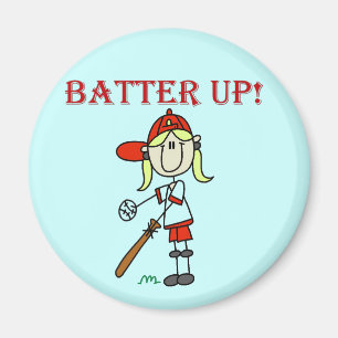 Mädchen Batter Up T-Shirts und Geschenke Magnet