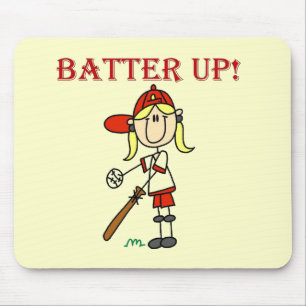 Mädchen Batter Up T-Shirts und Geschenke Mousepad