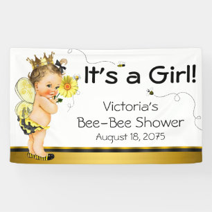 Mädchen Bee Baby Shower Banner