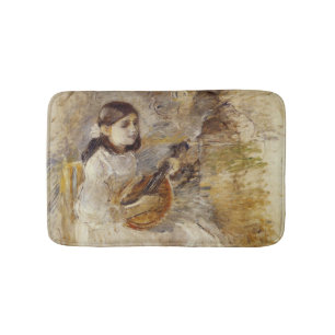 Mädchen beim Mandolinenspiel Badematte