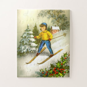 Mädchen beim Skifahren