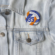 Mädchen benennen blaue Orange-Volleyballfarben