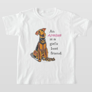 Mädchen-bester Freund Airedales Terrier T-Shirt