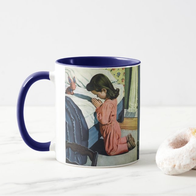 Mädchen beten zu Bedtime, das Fürstengebet Tasse (Mit Donut)