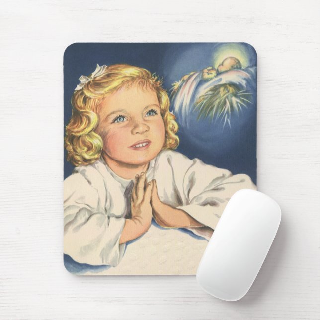Mädchen beten zu Jesus Christus, Gebete in der Bed Mousepad (Mit Mouse)
