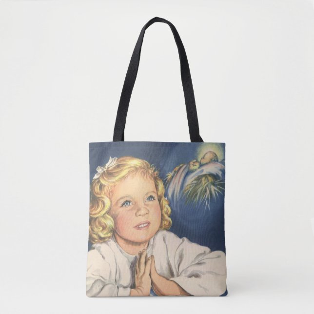 Mädchen beten zu Jesus Christus, Gebete in der Bed Tasche (Vorderseite)