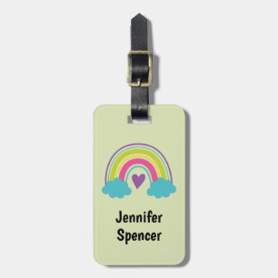Mädchen Blass Grün Regenbogen Gepäckanhänger