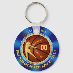 Mädchen Blau und Gold Billige Basketball-Schlüssel Schlüsselanhänger