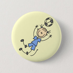 Mädchen-blauer Fußball-einheitliche T-Shirts und Button