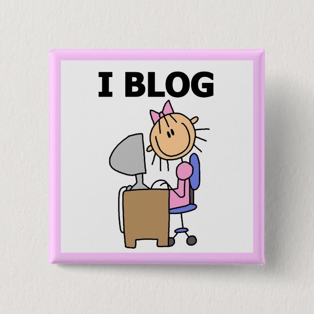 Mädchen-Bloggerin Button (Vorderseite)