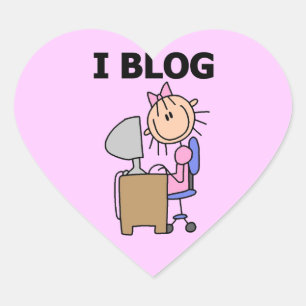 Mädchen-Bloggerin Herz-Aufkleber