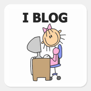 Mädchen-Bloggerin Quadratischer Aufkleber