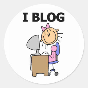 Mädchen-Bloggerin Runder Aufkleber